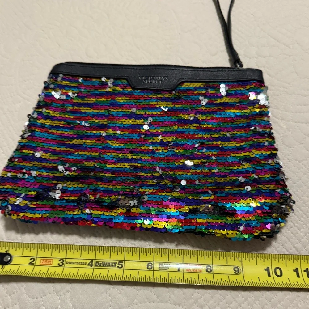 Rainbow Pride Sequin cosmetic bag Clutch victoria’s Secret festival parade Y2K